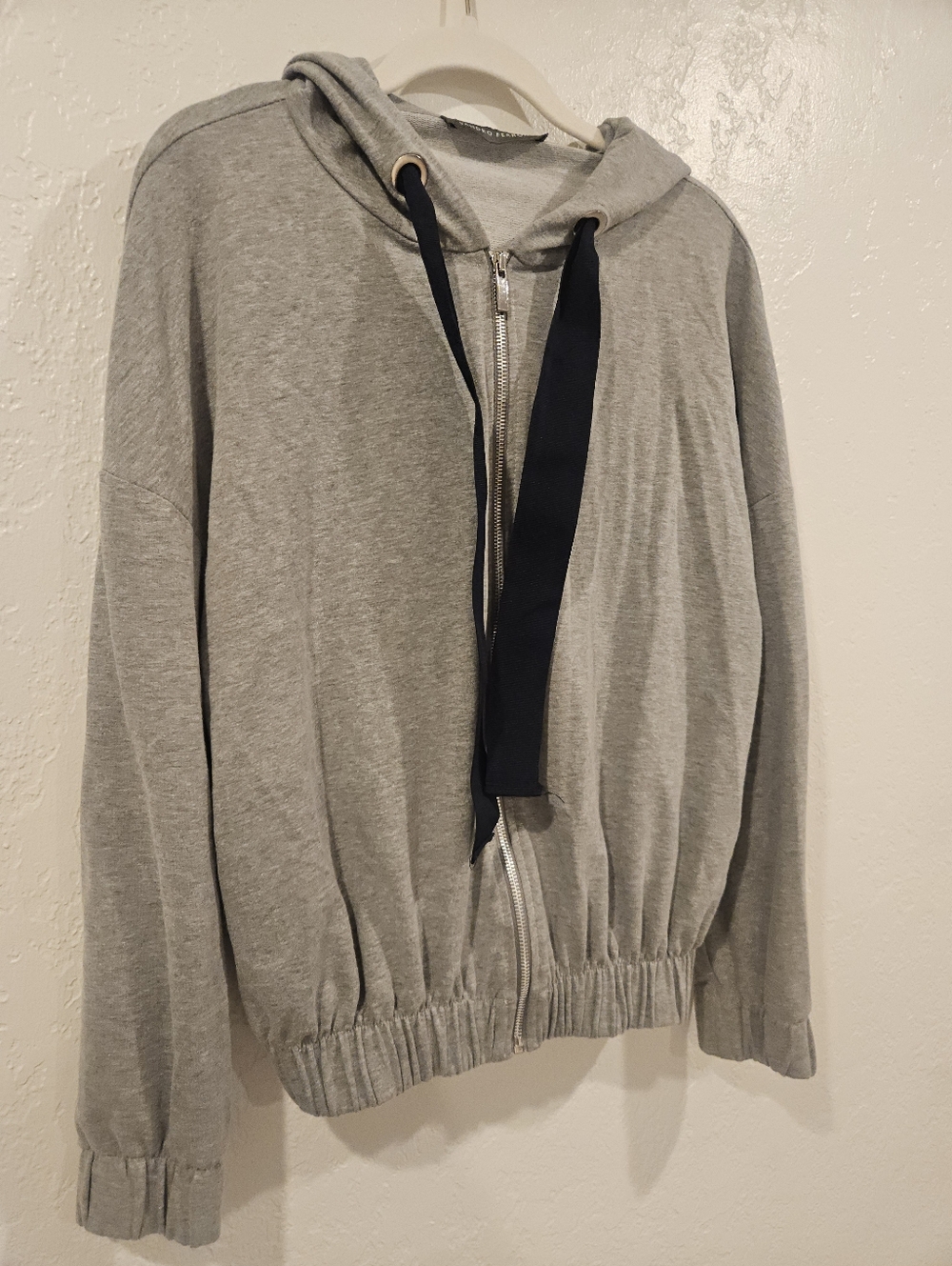 Sandro Ferrone Gray Womens Full Zip Front Open Hoodie In Size M Made In Italy.